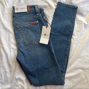 NWT {7 For All Mankind} The Ankle Skinny Jeans Size 25 Short Inseam 7FAMK